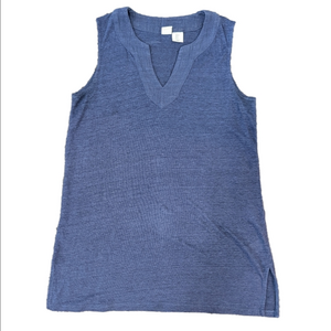 Artisan NY Blue Linen Sleeveless Top